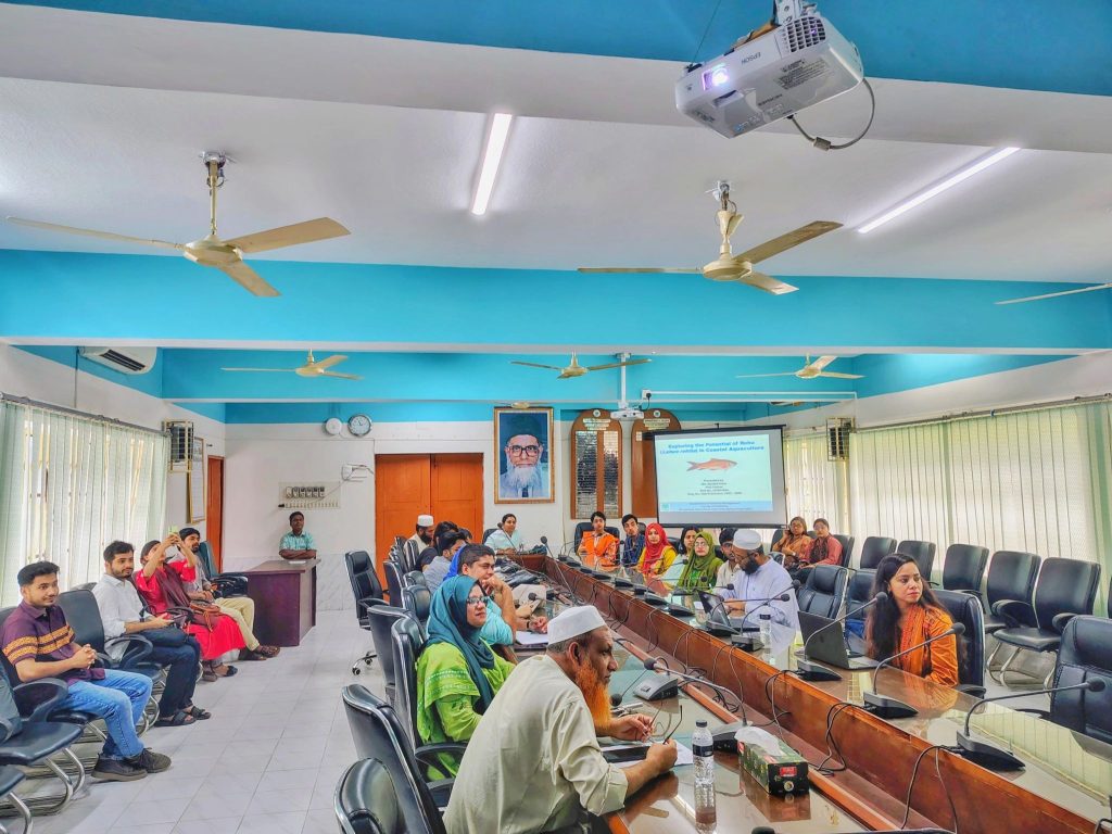 The Laboratory of Fish Ecophysiology recently hosted inaugural PhD seminars for Md. Mokhlasur Rahman and Md. Shafiul Alam under Prof. Dr. Md. Shahjahan.