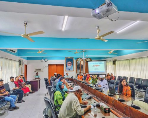 The Laboratory of Fish Ecophysiology recently hosted inaugural PhD seminars for Md. Mokhlasur Rahman and Md. Shafiul Alam under Prof. Dr. Md. Shahjahan.